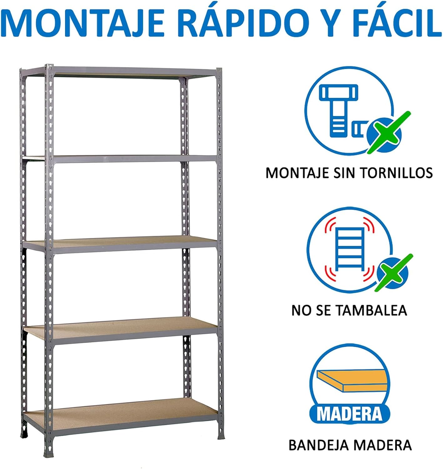 Simonrack 5/400 Maderclick Kit Plus Shelf, Grey/Wood
