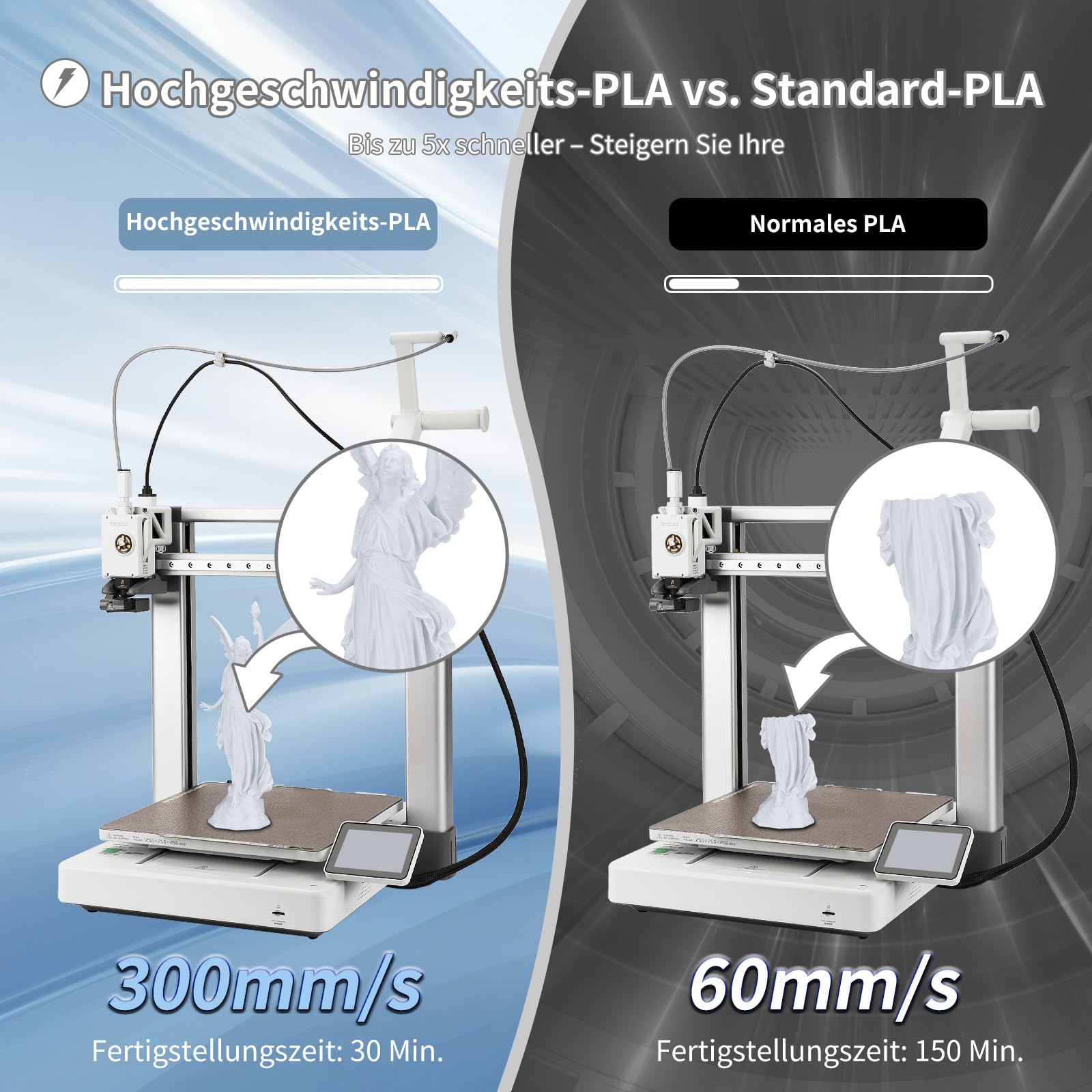 3DHoJor PLA Filament 1.75mm Kaltes Weiß 1KG, 3D Drucker Filament Maßgenauigkeit +/- 0,02 mm, Filament 3d Druckmaterialien, Super Speedy PLA Filament für 3D Drucker