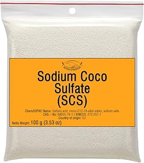 Sodium Coco Sulfate (SCS) - Fine Granules - 100g | 3.53oz - Anionic, Foaming Surfactant - DIY Solid Shampoo Bars, Soap, Foamy, Bubbly Products, Hair, Body