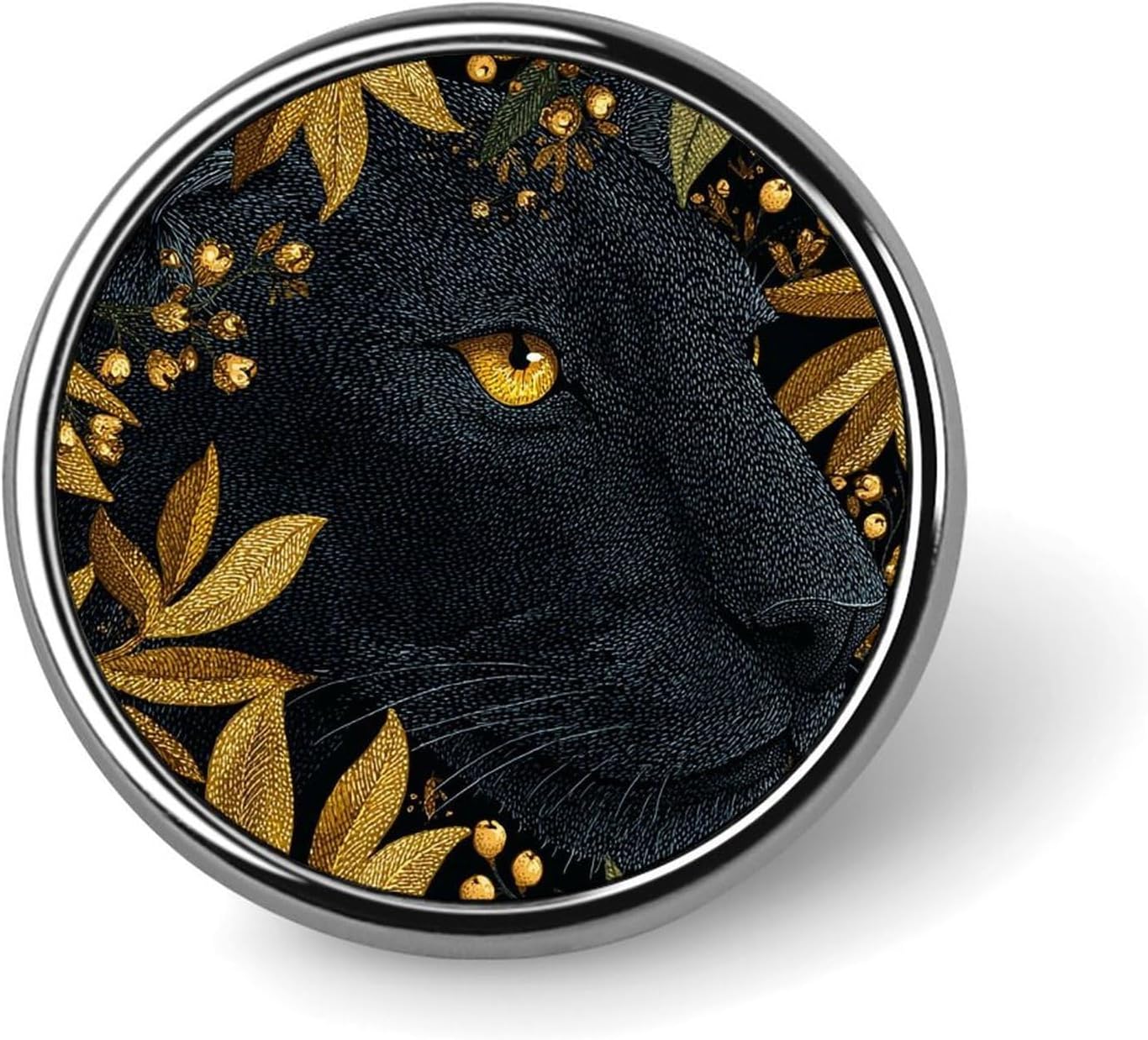 1 Inch Round Badge Metal Button Maker Supplies Animal Panther Badge with Pin Funny Gifts for Couples, Friends, Clothing Accessories