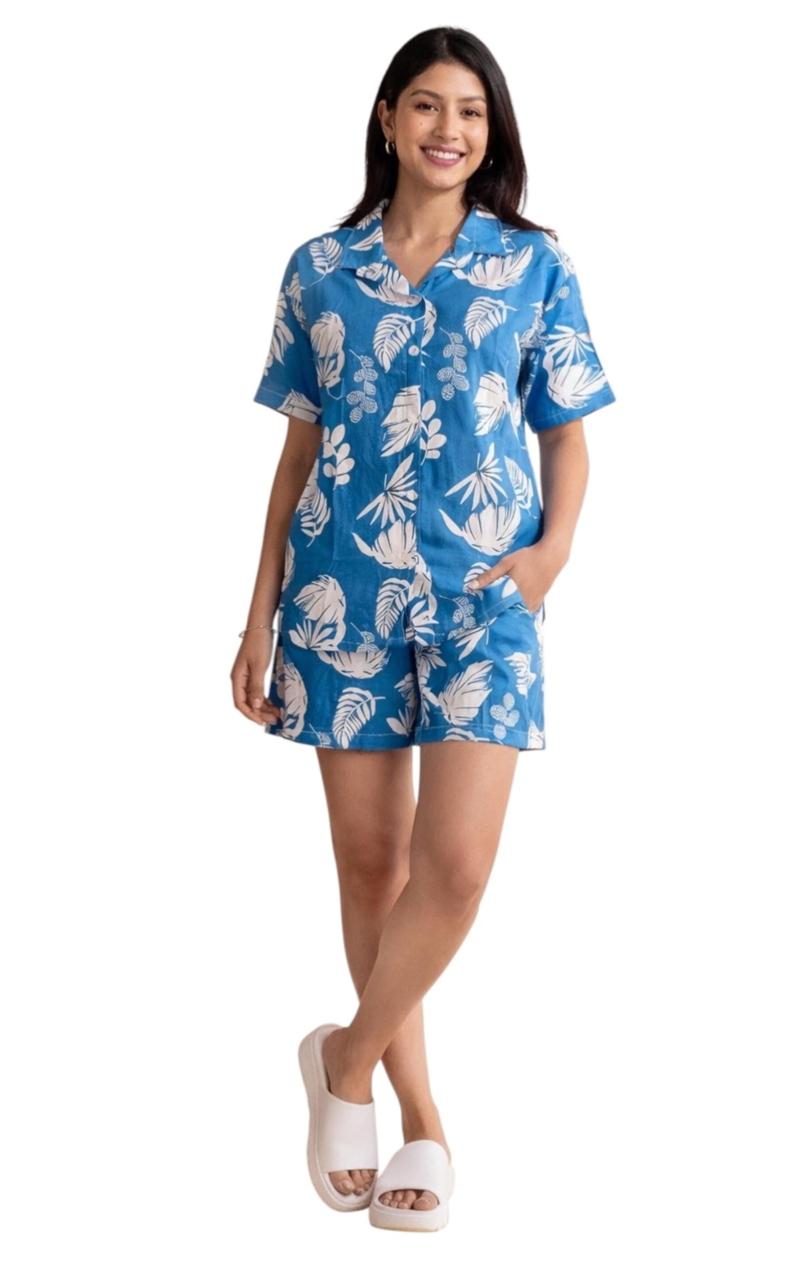 Women Pajama Set Printed Cord-Set Night Suit Set of Shirt & Shorts Set Women Night Wear Set-image-38