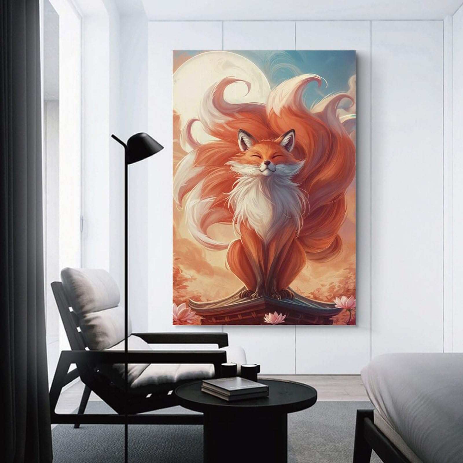 Junmoney Unframe-Style-21 Sunset Fox Home Decor Wall Art 20X30inch(50X75cm), For Lounge, Study, Hallway Or Flat Walls, Stylish Home Artwork For Focal Walls