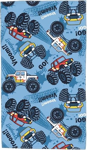 Miniatura 8 de Monster Truck Cars - Toalla de mano decorativa para la punta de los dedos, color azul, multiusos para baño, cocina, gimnasio y spa, 27.5 x 15.7