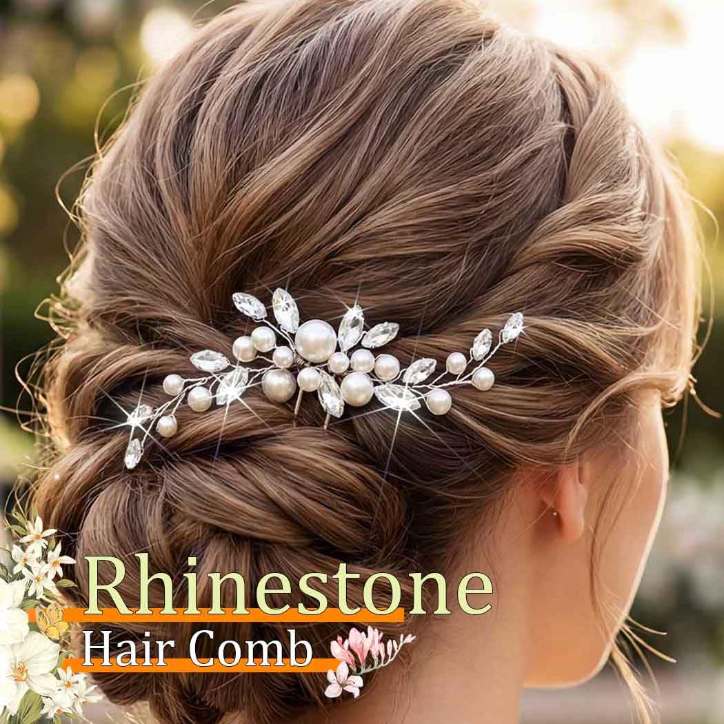 Wedding Hair Accessories Silver Pearl Hair Pin Bridal Rhinestone Hair Clip for Women