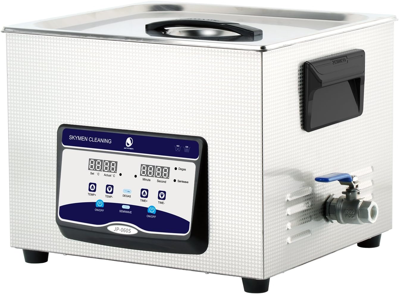 SKYMEN Ultrasonic Cleaner 15L Digital Ultrasonic Cleaning Machine with Timer Heater Degas Function, Ultrasonic Bath Cleaning Carburetor Auto Car Parts Circuit Board and Industrial Accessories etc
