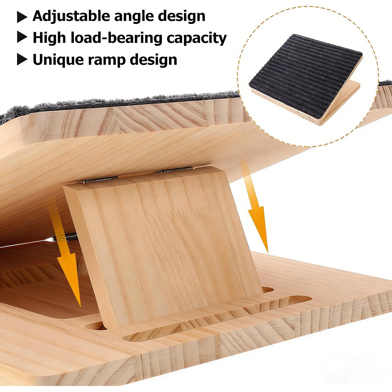 Rampa para Perros de Madera con Superficie Antideslizante de Alfombra – Rampa Inclinada Baja para Perros Pequeños, Escaleras, Peldaños y como Apoyo para Mascotas Lesionadas o Mayores (3)