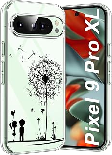 Google Pixel 9 Pro XL Handyhülle - Transparente Dünn Silikon Hülle Mit Dandelion Blumen Muster, Bunt Bumper Stoßfest Schutzhülle (A)