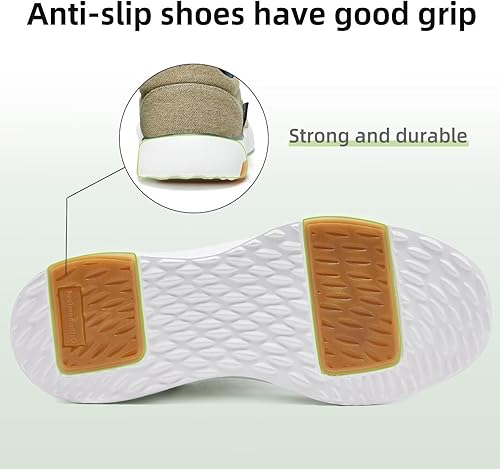 Miniatura 7 de OrthoComfoot Zapatos ortopédicos cómodos sin cordones para hombre con soporte de arco, mocasines ortopédicos para fascitis plantar, zapatos de lona