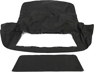 Kojem Convertible Soft Top Compatible with 1986-1993 Chevy Chevrolet Corvette C4 Convertible 2 Door Soft Top w/Plastic Window Replacement for COR86989 CHE5156165 Black Sailcloth Vinyl