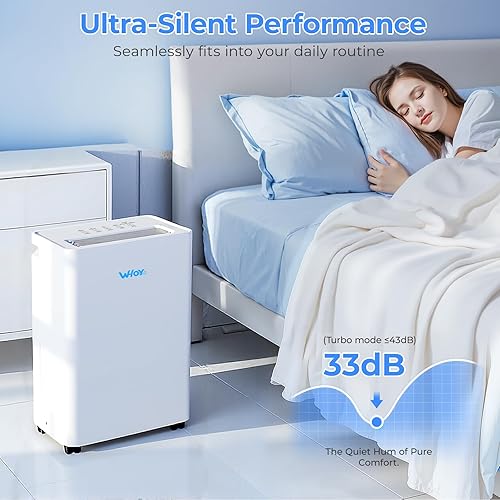 Miniatura 4 de Deshumidificador para el hogar, 2500-3000 pies cuadrados, 60 pintas máx. Compresor inteligente, humedad controlada por aplicación inteligente, con