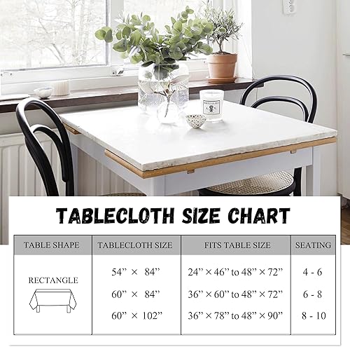 Miniatura 6 de KGORGE Mantel rectangular de lino grueso con textura resistente a las arrugas, mantel suave para cocina, mesa de comedor, fiestas y campamentos,