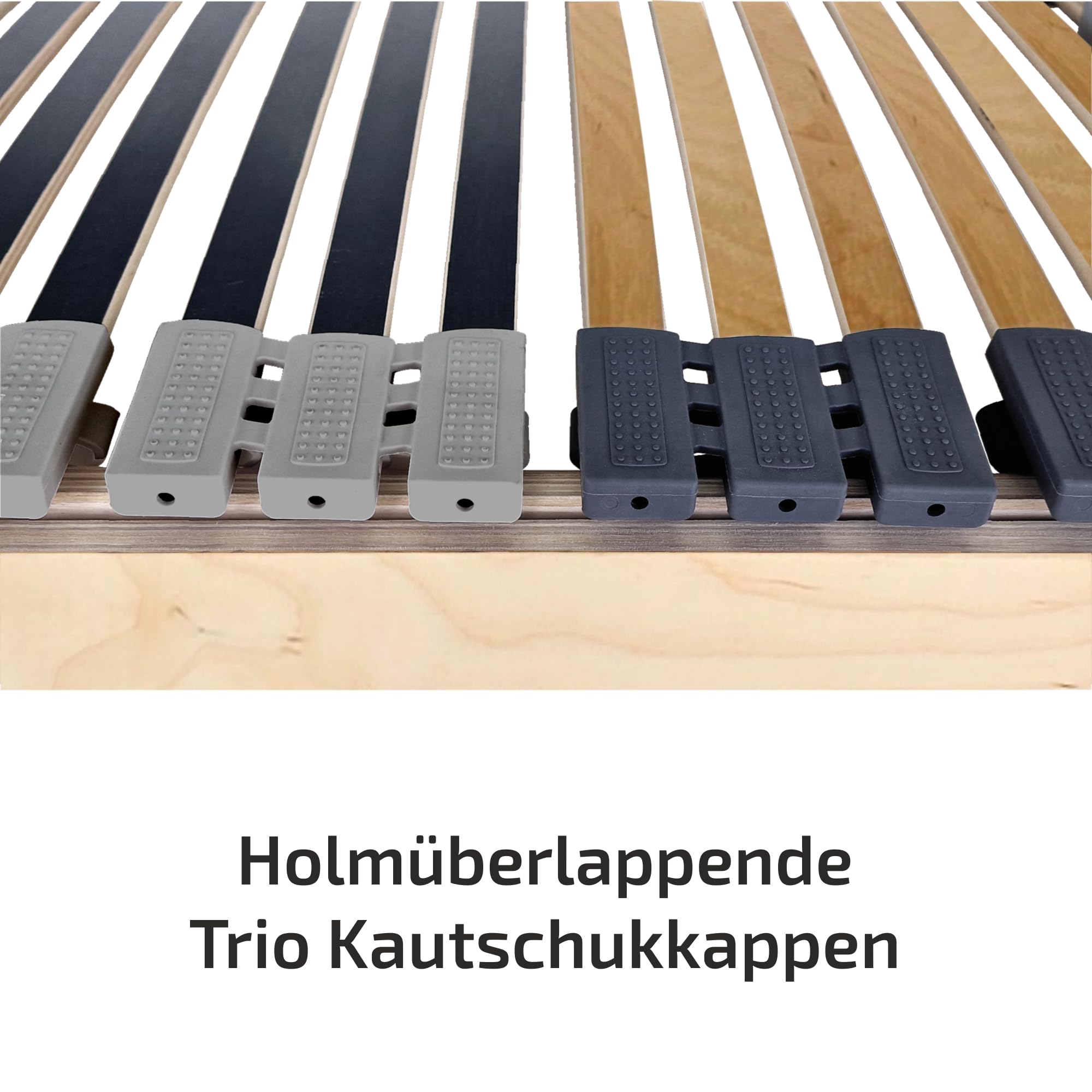 Matratzen Perfekt 7-Zonen Lattenrost 120x200cm Verstellbar 8,5 cm Hoch | Kopf- und Fußteil höhenverstellbar fertig montiert 42 Leisten Schichtholz Made in Germany belastbar 200 kg