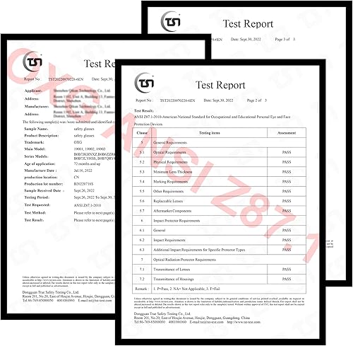 Miniatura 6 de Paquete de 6 lentes de seguridad tintados para hombres y mujeres, gafas de seguridad ANSI Z87.1, resistentes a los arañazos, protección ocular
