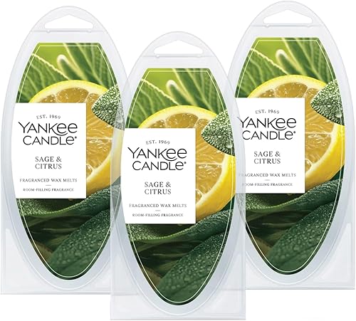 Yankee Candle Cera de salvia y cítricos, paquete de 18, para fabricación de velas y todos los calentadores de cera