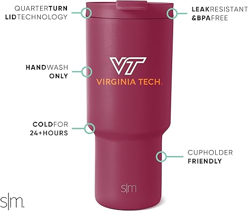 Miniatura 52 de Simple Modern Vaso con licencia oficial de 30 onzas con tapa abatible y pajitas, vaso aislado de acero inoxidable, regalos para hombres, colección