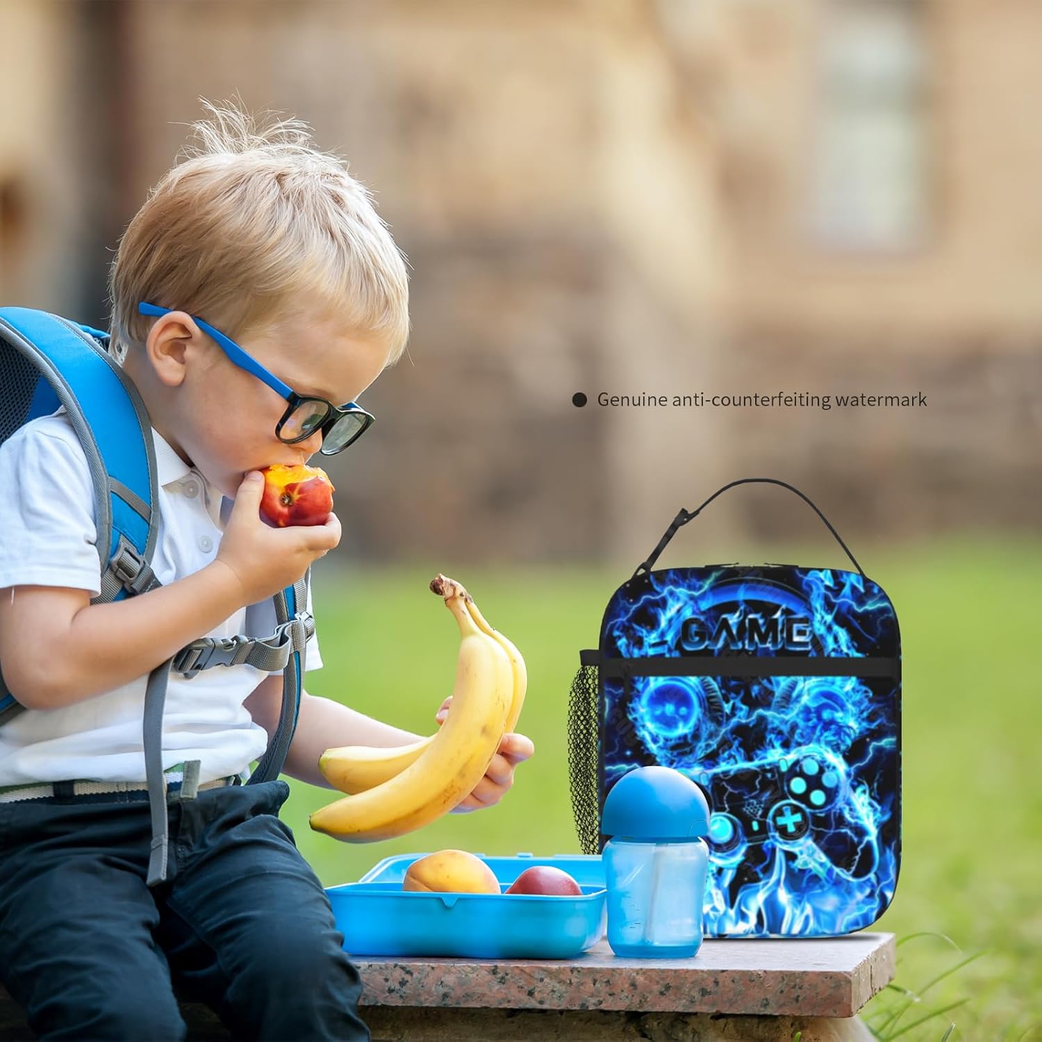Cool Gamepad Lunch Box for Boys Video Game Lunch Bag for Kids Gamepad Insulated Lunch Bag Reusable Cool Game Lunch Box With Adjustable Shoulder Strap, Lunch Tote Bag For boys 8-12 teenager