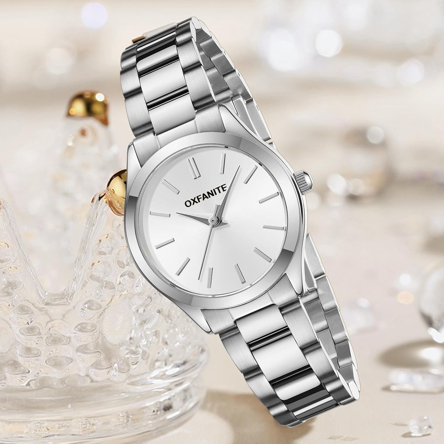 Watches for Women, Fashion Small Gold Analog Quartz Waterproof Stainless Steel Ladies Wrist Watches, with Date Dainty Diamond Luxury Dress Women Watch - Image 7