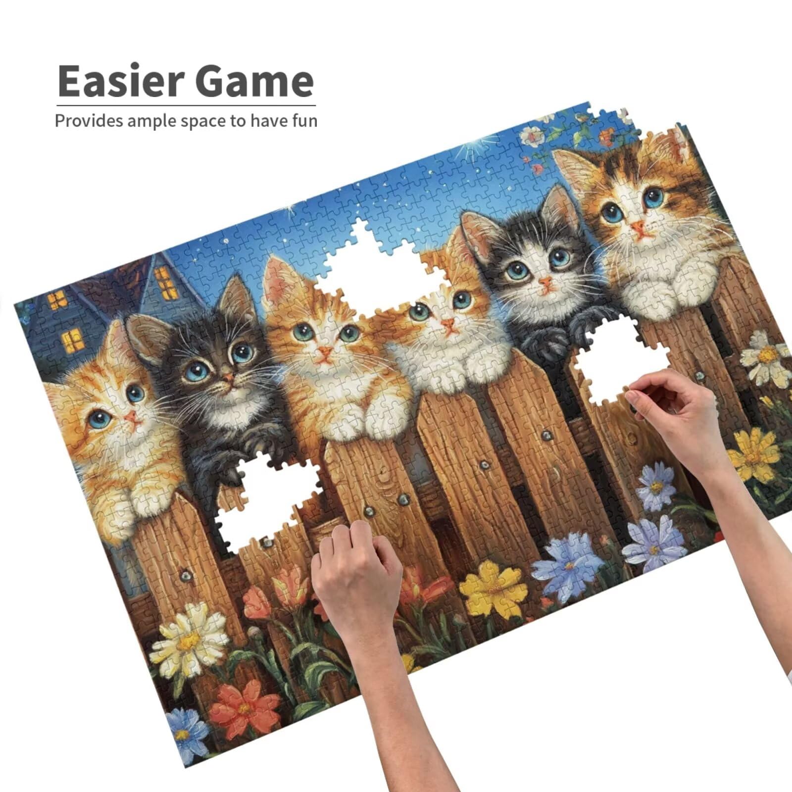 Puzzle kot, 3000 elementów, puzzle kwiatowe dla dorosłych, z pudełkiem na prezent, "zrób to sam", duże drewniane puzzle dla dorosłych, gra zręcznościowa dla całej rodziny, prezenty dla kobiet, 81 x