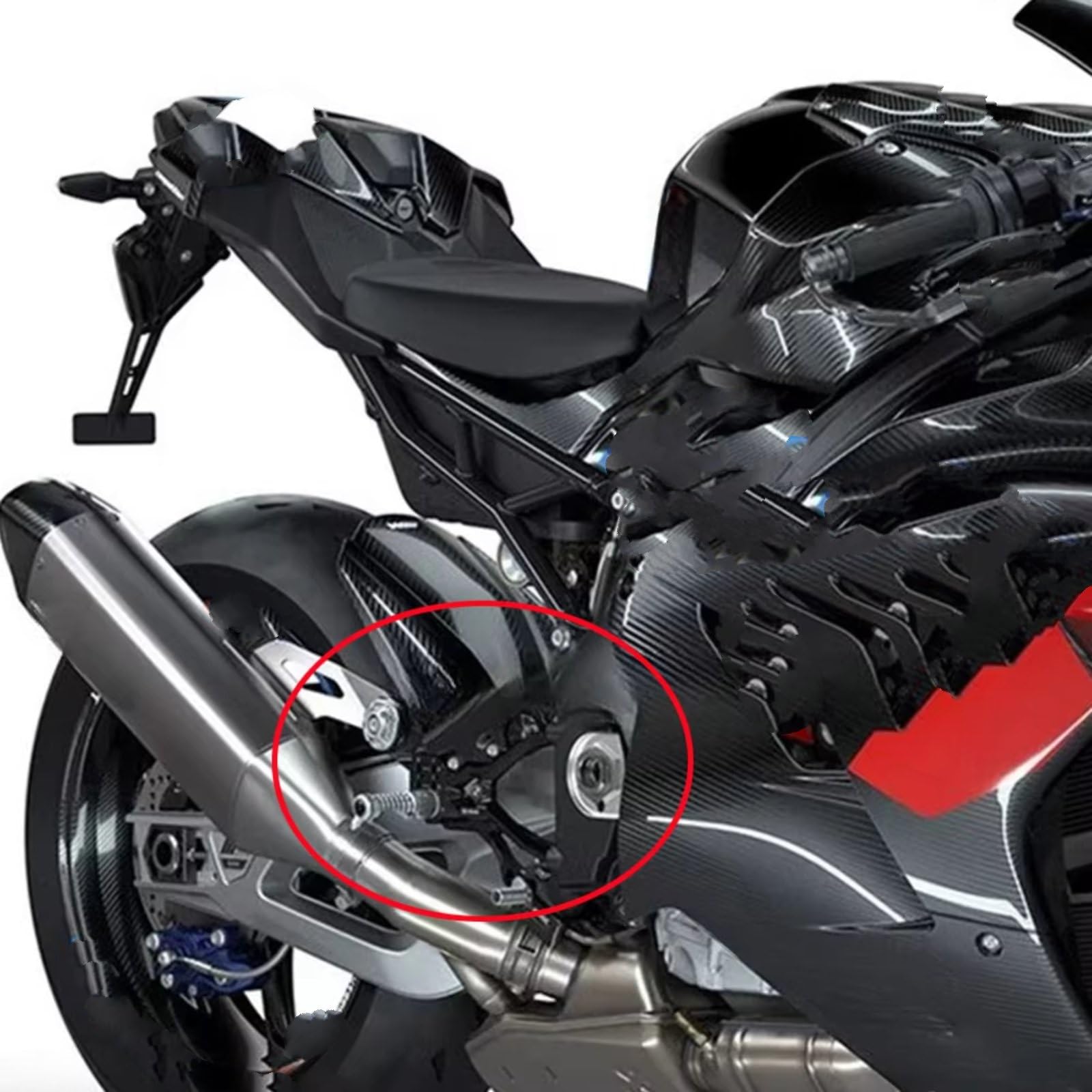 Compatible con S1000RR 2019-2026 para M1000RR 2020-2026 Motocicleta Ajustable Tablero De Fibra De Carbono Juego Trasero Pedal De Clavijas