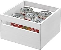 Vista 11 de iDesign - Organizador renovable de madera de Paulownia para tocadiscos, 10.5 x 1.19 x 10.5 pulgadas, color blanco lavado