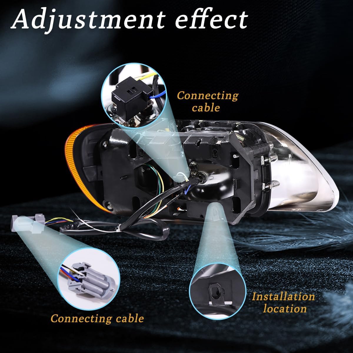 Headlight for International 9200-9900 Driver and Passenger Side Headlights Headlamps Assembly for International 2003 2004 2005 2006 2007（a Pair）