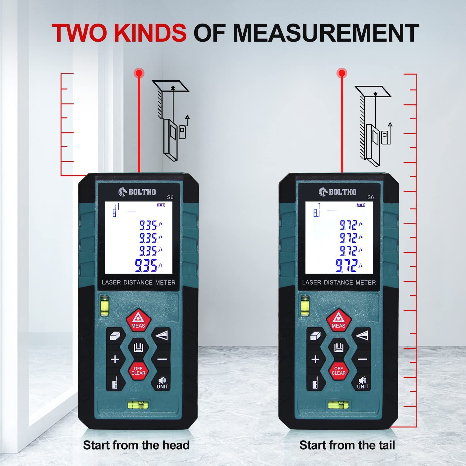 Accurate Laser Measuring Tool For Rooms BOLTHO 60m Laser Distance ...
