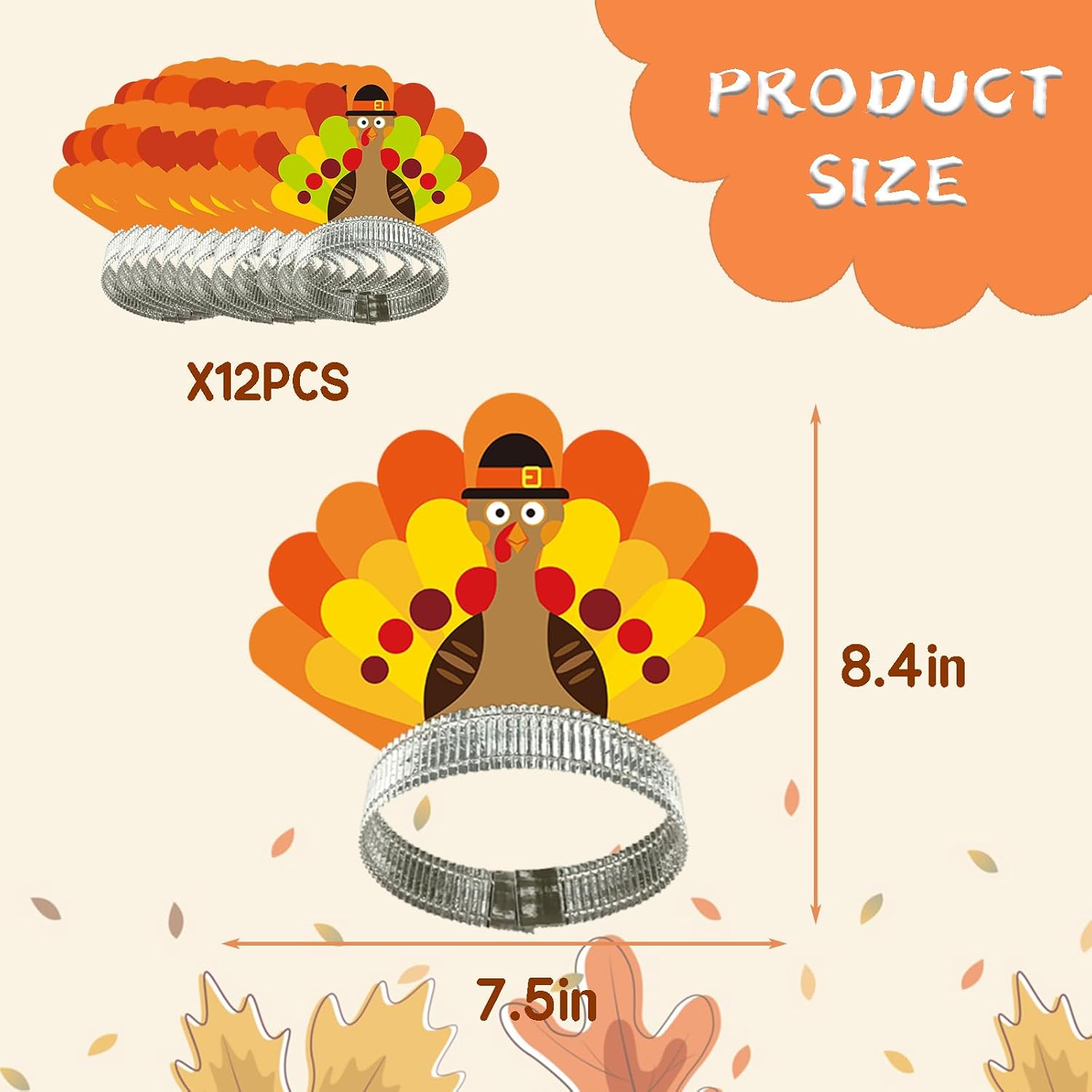 12 Pcs Thanksgiving Headband Turkey Headband Thanksgiving Party Favors Friendsgiving Gifts