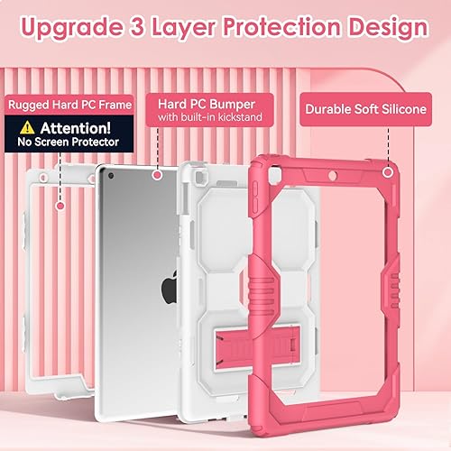 Miniatura 3 de Funda para iPad de 987 generación de 10.2 pulgadas (202120202019), resistente a prueba de golpes para iPad 10.2, funda protectora integrada con