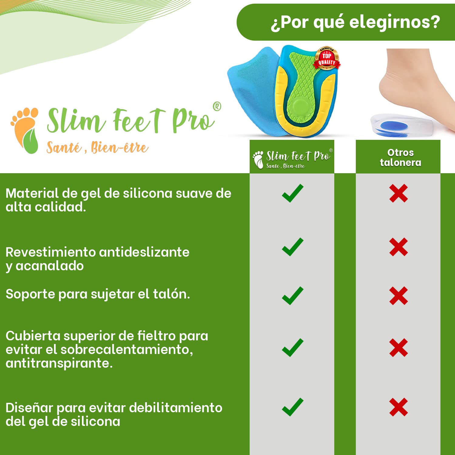 Talonera, de silicona, de gel ortopédico, de aumento, tamaño L, para proteger del dolor el talón y aliviar el espolón calcáneo, fascitis plantar y tendinitis