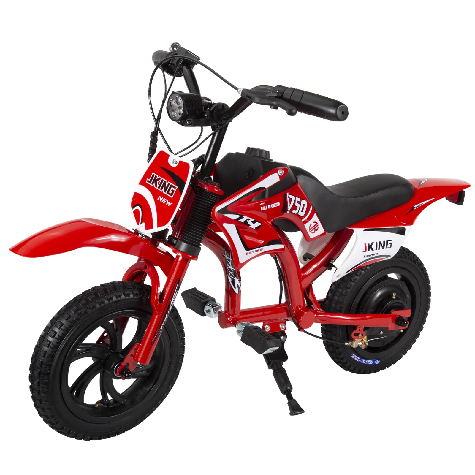 JKING Kids Motorcycle,C6 Kids Electric Dirt Bike,12-inch 160W brushless Motor,3-Speed LCD Display,10 MPH Top Speed,LED Brushless Controller + Moto Sound，8 Miles Range,Red