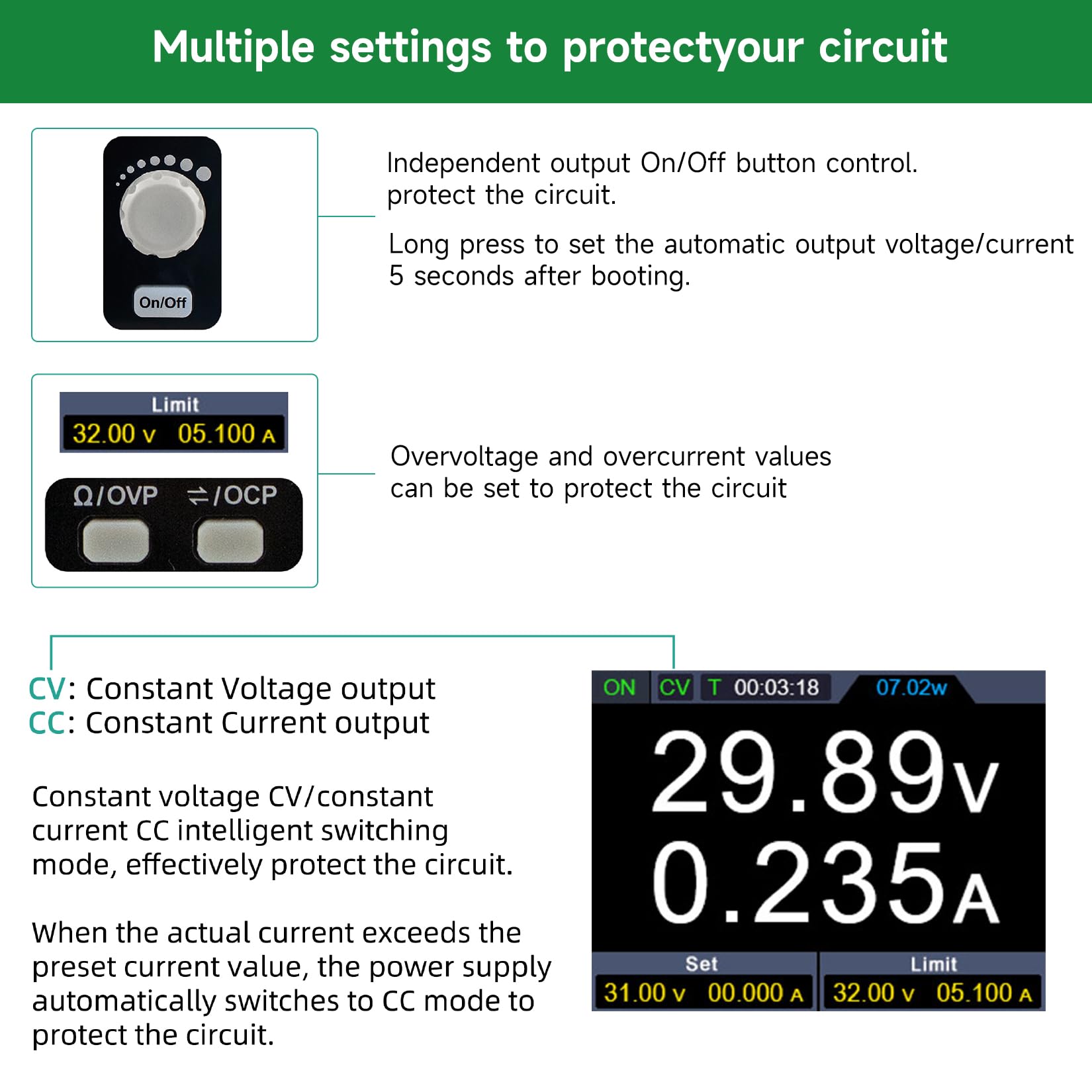 OWON Labornetzteil (0-60V,0-10A), SPM6103 2-in-1 DC Netzteil und Multimeter, Programmierbares DC Labornetzteil mit 300W Ausgangsleistung 2.8-Zoll LCD Display, 4 1/2 Digital Multimeter