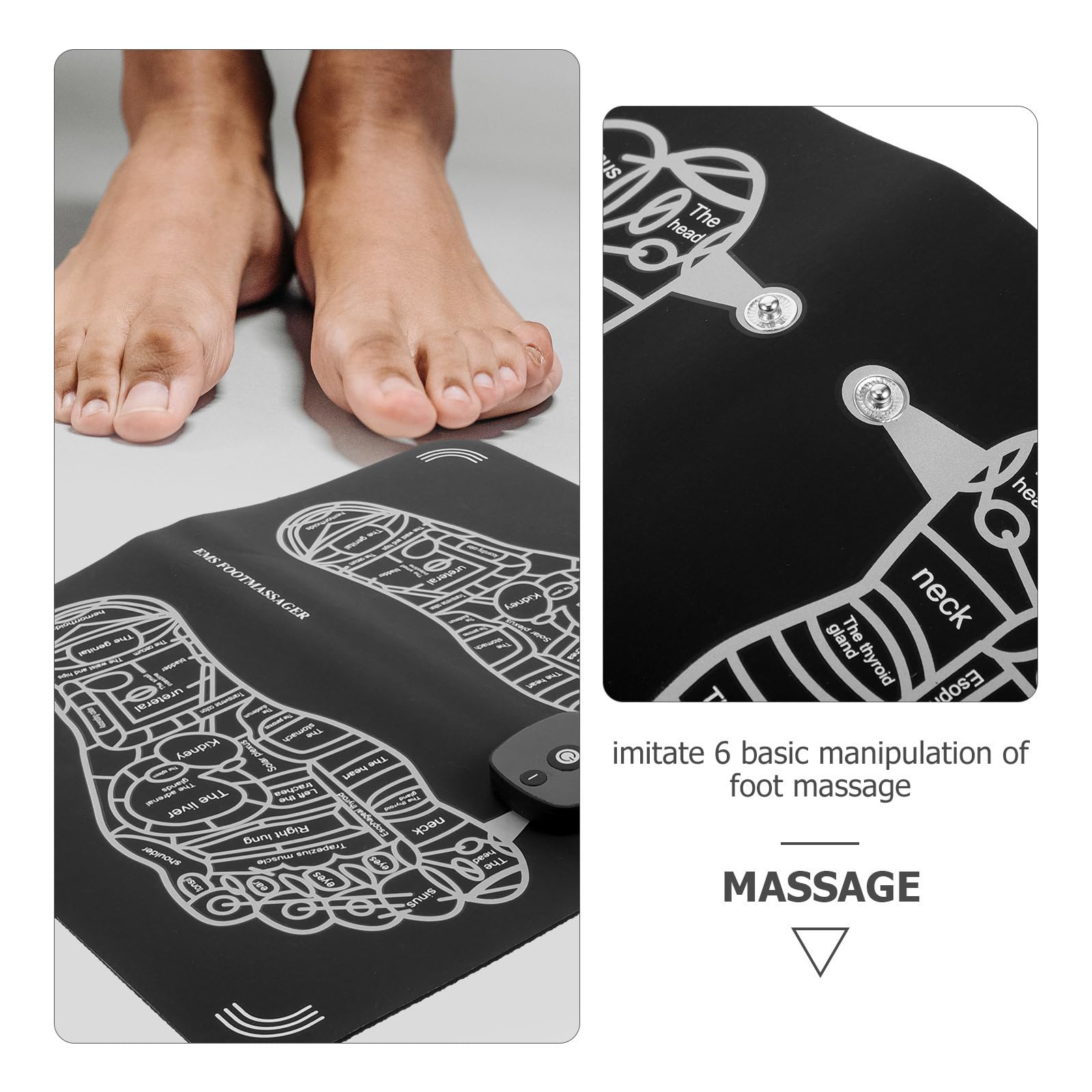Elektrisches Fußmassagekissen für Haushalt mit Mikrostrom, USB Ladung