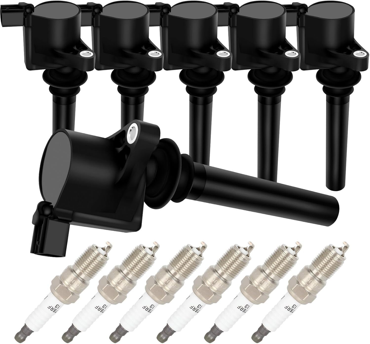 6 Ignition Coils with 6 Iridium Spark Plugs fit for 2001-2008 for Ford Escape 3.0L V6,2005-2007 for Ford Five Hundred 3.0L V6,2005-2007 for Ford Free Style 3.0L V6 Ignition Coil Pack DG500