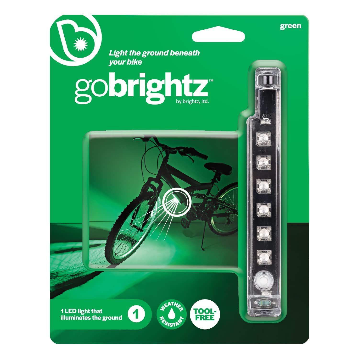 BrightzGoBrightz LED Bike Frame Light - LED Bike Frame Light for Night Riding - 4 Modes for Flashing or Constant Glow Light - Fun Safety Light Bike Accessories for Kids, Boys, Girls, Teens & Adults