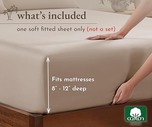 Miniatura 10 de California Design Den Sábana bajera ajustable tamaño Queen con bolsillo profundo, 100% satén de algodón suave, elástico duradero, indicadores