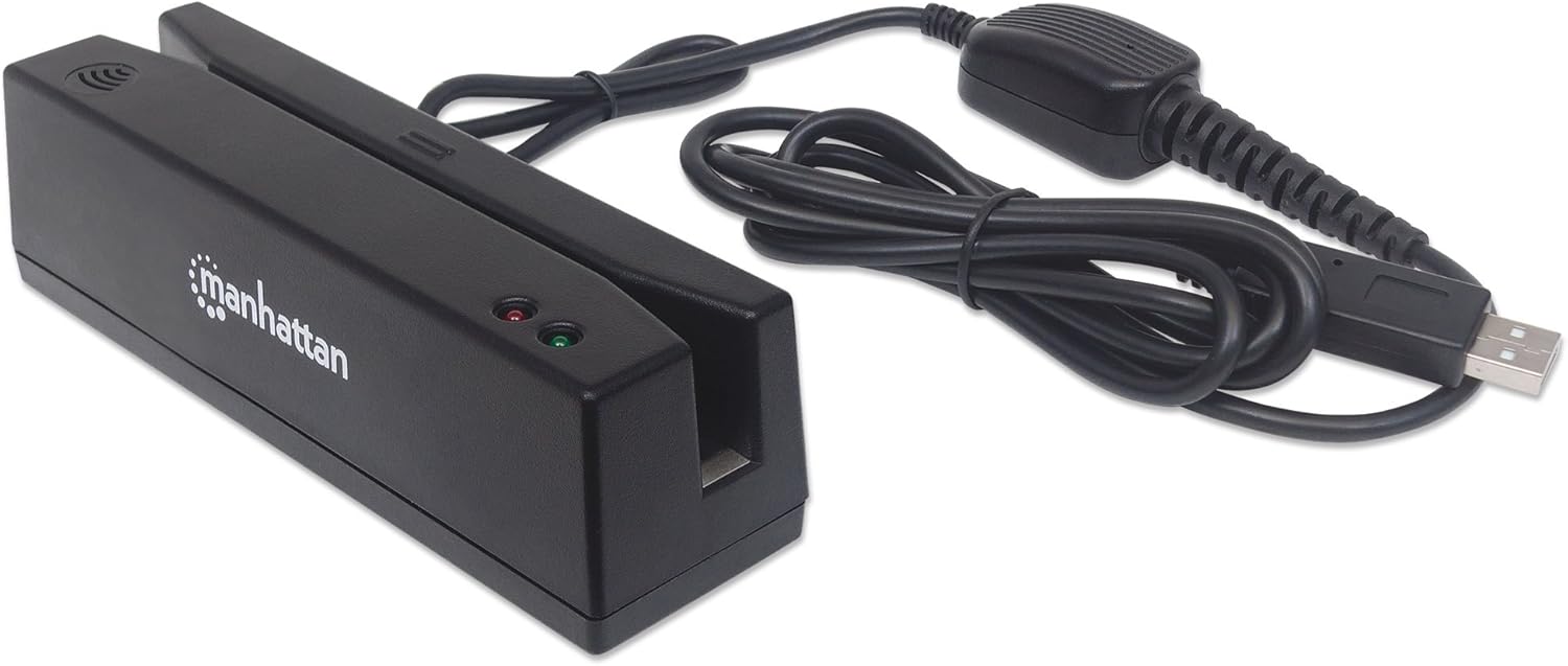 MANHATTAN Magnetic Strip Card Reader USB, Triple Track Reader (460255)