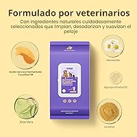 Vista 4 de HICC PET Toallitas desodorizantes de limpieza para perros y gatos, toallitas hipoalergénicas de limpieza e hidratación para mascotas, toallitas