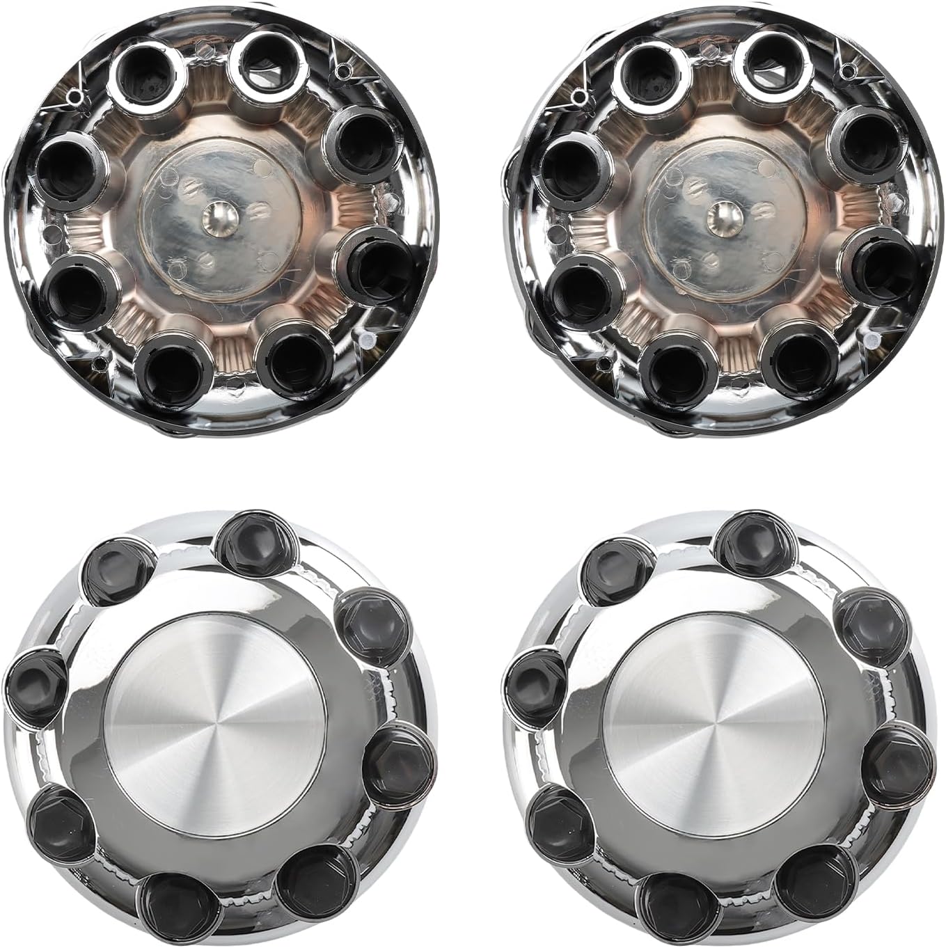 4PCS 15039488 909-002 Wheel Center Caps & 8 Lugs Nut Covers for 2002-2006 Chevrolet Avalanche 2500, for Chevy Silverado 1500 HD 2500 3500, for 1999-2010 GMC Sierra 16 Inch Hubcaps