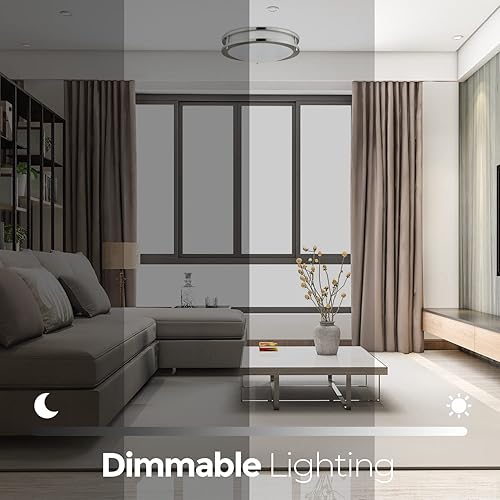 Vista 26 de Lámpara de doble anillo de techo de montaje empotrado de 14 pulgadas, 20 W, 27 K/30 K/35 K/40 K/50K seleccionable, 1400 lúmenes, regulable, LED