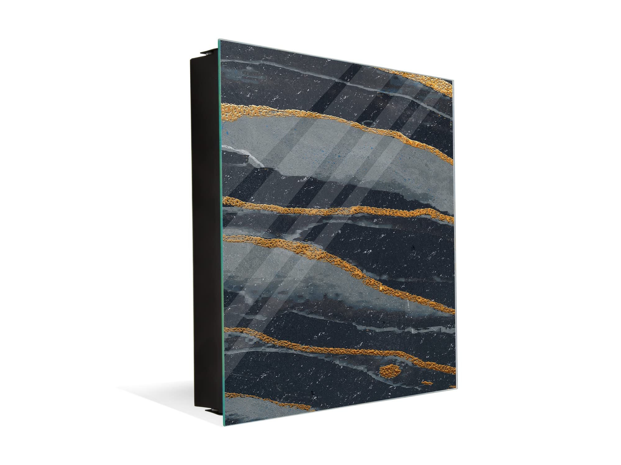 Concept Crystal Wall Mount Key Box Together with Decorative Dry Erase Board KN03 Colourful Abstractions Series