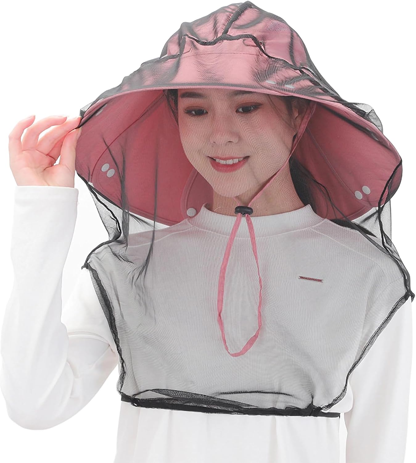 Wearable Mosquito Head Net (2 Pack) - Extra Large Bug Net for Head with Fine Mesh, Fits All Hats for Camping, Hiking, Fishing, Gardening & Safari | Men & Women Insect Face Nets Protection Black