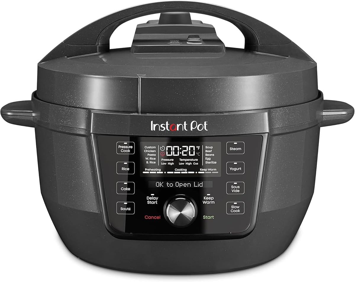 RIO Wide Plus, 9-in-1 Electric Pressure Cooker, 35% Larger Cooking Surface, WhisperQuiet Steam Release, Multi-Cooker, Slow Cook, Rice Maker, Steamer, Sauté, Cake, & Warmer, 7.5 Quarts