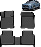FIILINES Floor Mats Fit for 2015-2022 Colorado Crew Cab/GMC Canyon Crew Cab All Weather TPE Floor Liners Waterproof Durable 1st & 2nd Row Liner Set Colorado Canyon Accessories (Black)