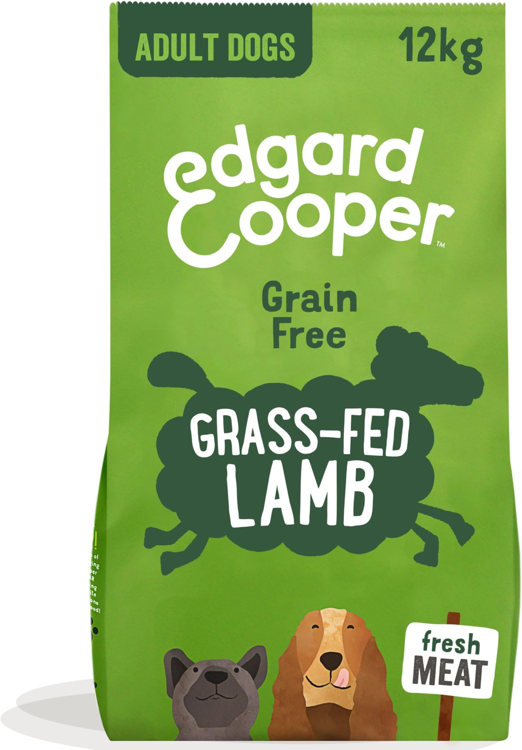 Edgard & Cooper Dry Dog Food for Adult Dogs Kibble Grain Free Hypoallergenic, Lamb 12kg Tasty Fresh Meat, High Protein & Natural Ingredients, Gluten Free & Non GMO