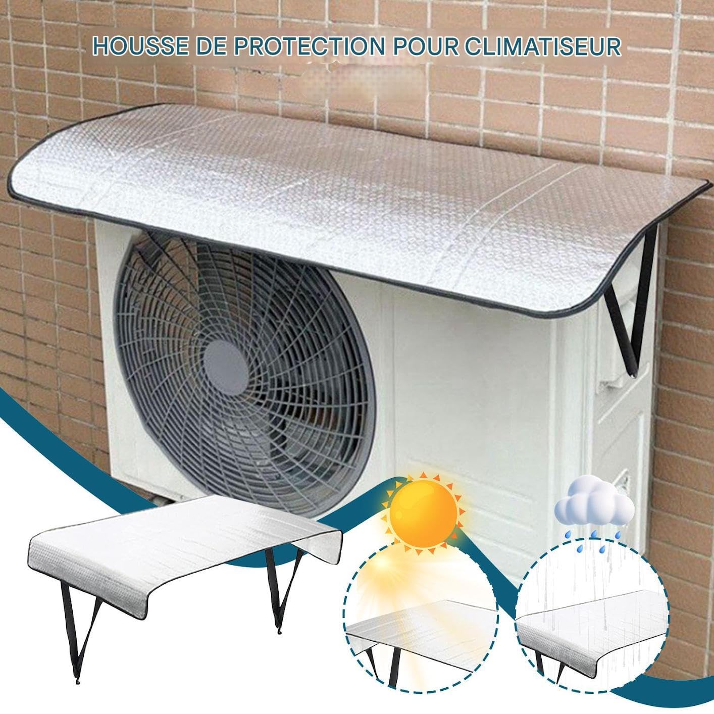 Housses de Protection pour Unités Extérieures de Climatiseur | Protection Étanche pour Clim - Pare-Soleil Imperméable pour Climatiseur Extérieur offrant une contre la Chaleur Estivale et le