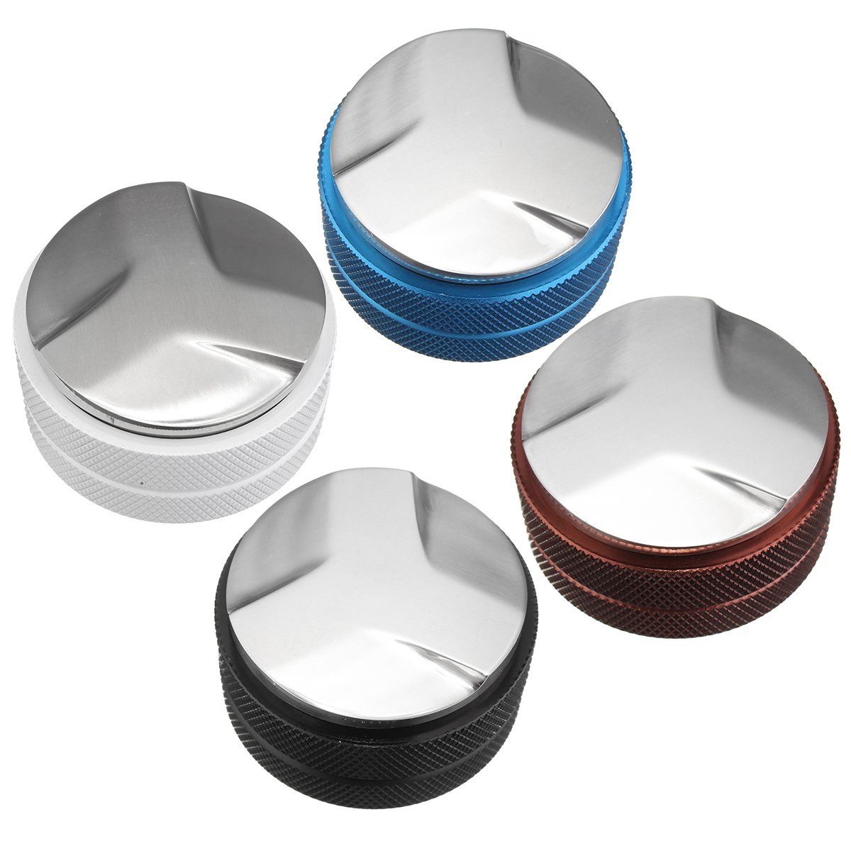 58 mm regulowany tamper do kawy ze stali nierdzewnej z trzema kątami, 4 kolory - czarny