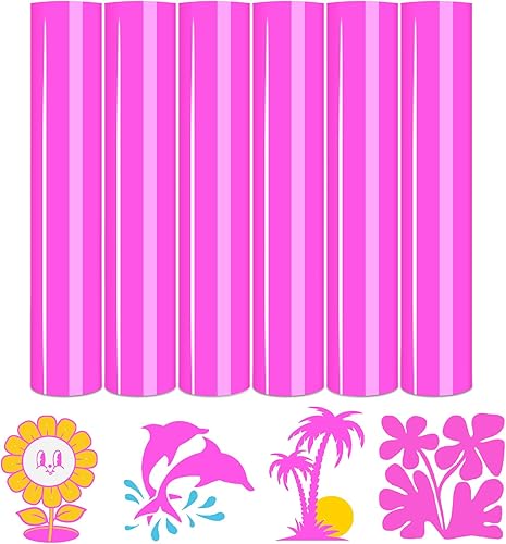 Miniatura 13 de Tintnut Vinilo HTV de Neón - 10 Hojas de 12 X 10 pulgadas Vinilo de Transferencia de Calor Neón Pastel Vinilo para Planchar para Camisetas Bricolaje