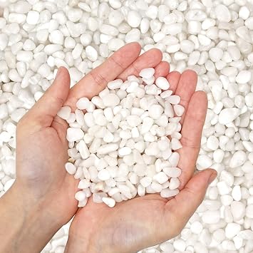 Natural Polished Decorative White Pebbles - Small Stones 3/8 Gravel Size,River Rocks Pebbles for Plants, Home DIY Decor,Aquarium Gravel,Vase Fillers,Fairy Garden,Landscaping Outdoor Stones.