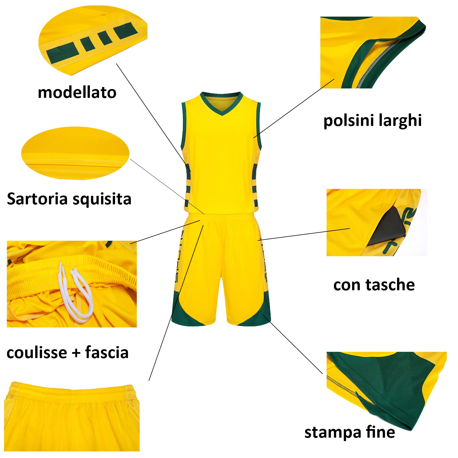 LAIFU Maglietta da Basket Personalizzato Personalizzabile Completo da Basket Nome Stampato Numero Logo per Uomo/Ragazzo/Bambin