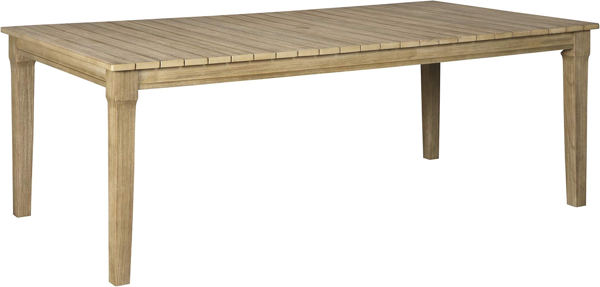 Signature Design by Ashley Clare View Outdoor Eucalyptus Patio Dining Table, Beige